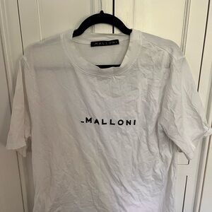 $128 Malloni Italian White T-Shirt EUC